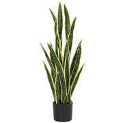 SANSEVERIA ARTIFICIALE IN VASO DA ESTERNO E INTERNO CON 21 FOGLIE MODELLABILI, Ï20X90 CM