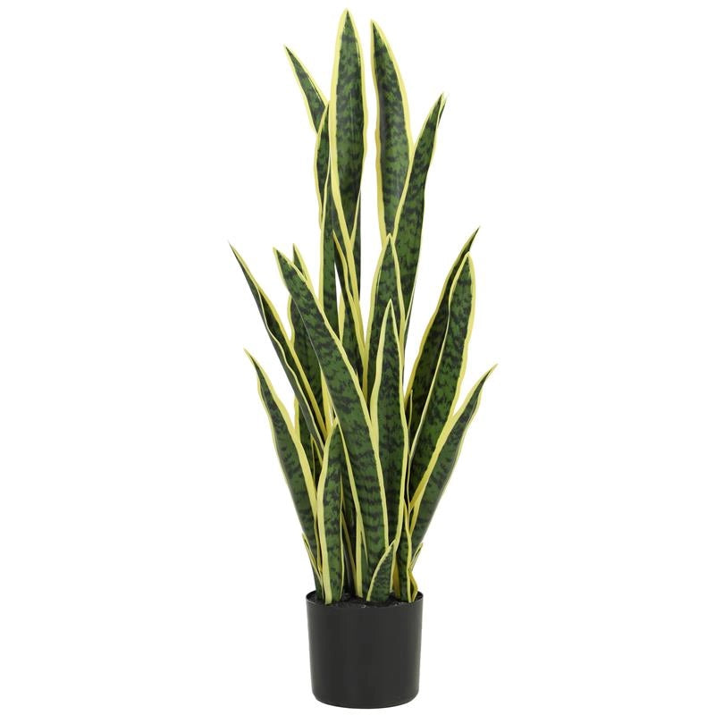 SANSEVERIA ARTIFICIALE IN VASO DA ESTERNO E INTERNO CON 21 FOGLIE MODELLABILI, Ï20X90 CM