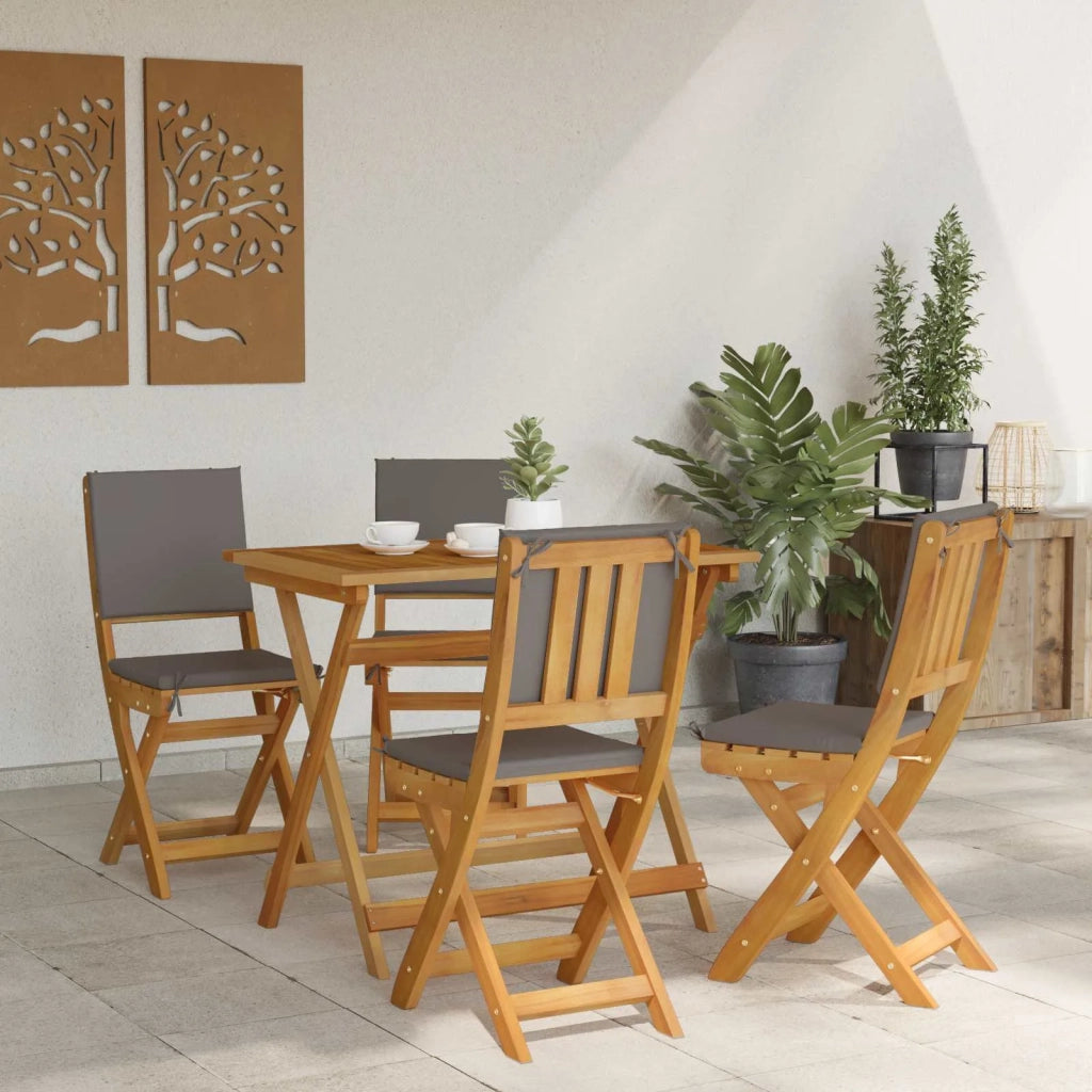 Sedie Bistro da Giardino 4 pcs Grigio Scuro 38 x 46 x 85 cm