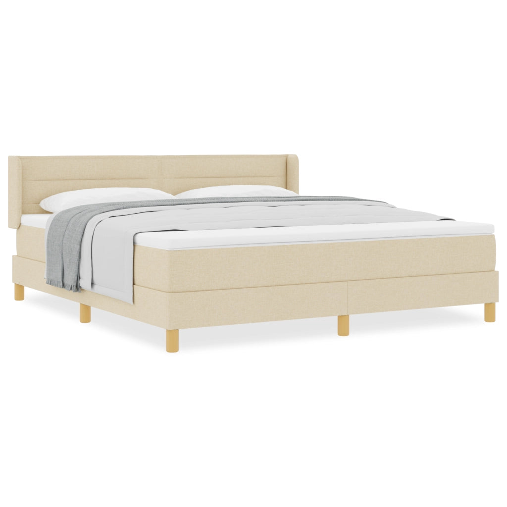 Letto a molle  con materasso panna 180x200 cm tessuto