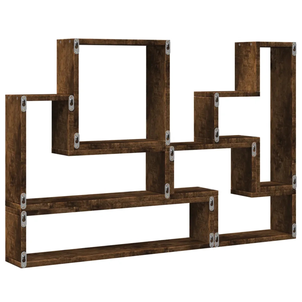 Mensola a Muro | Mensola a parete Rovere Fumo 96x12x64 cm in Legno Multistrato