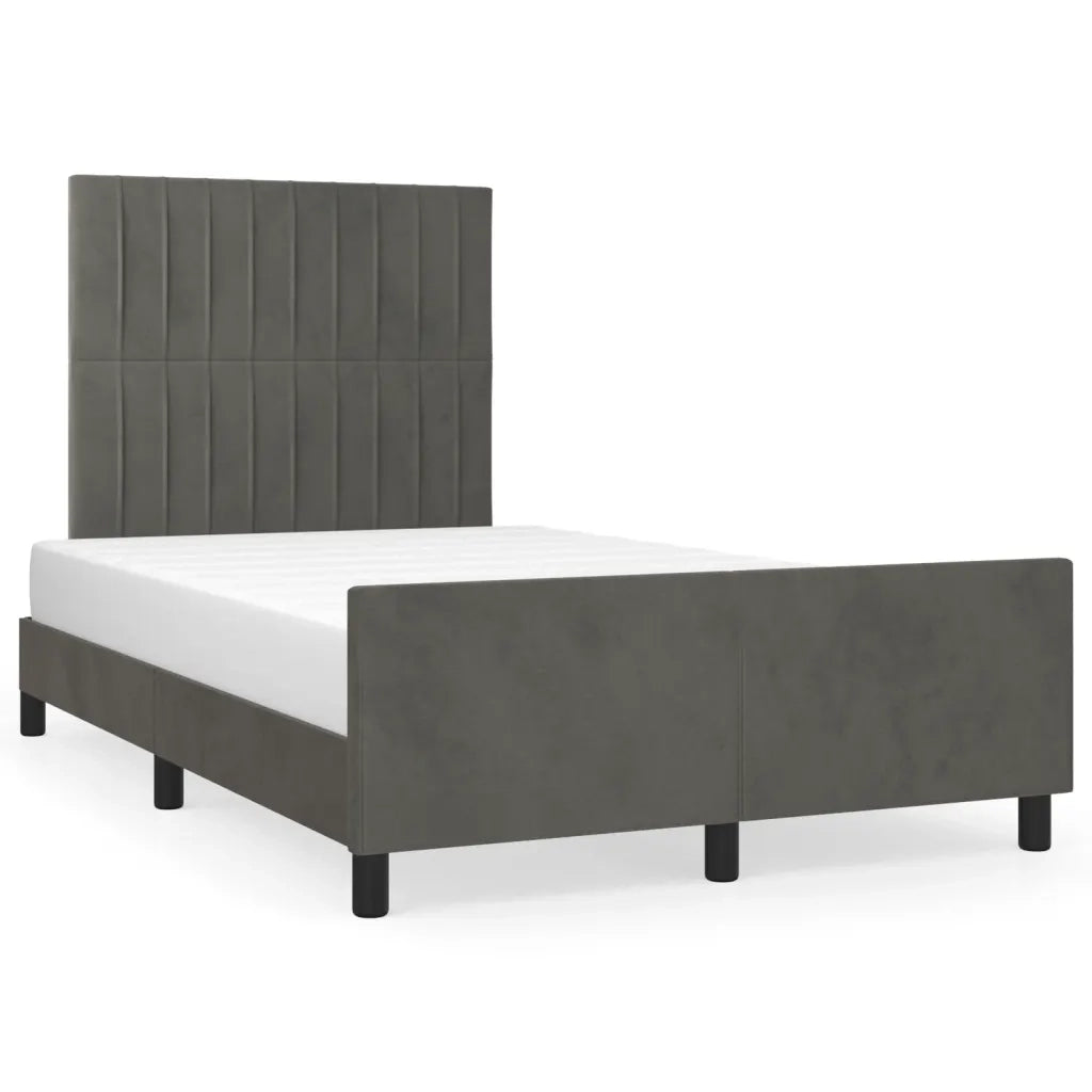 Giroletto senza Materasso Grigio Scuro 120x200 cm Velluto