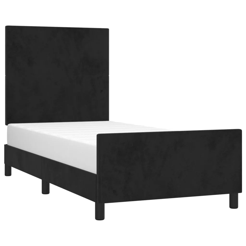 Giroletto con Testiera-Struttura Letto con testiera Nero 80x200 cm in Velluto 932234