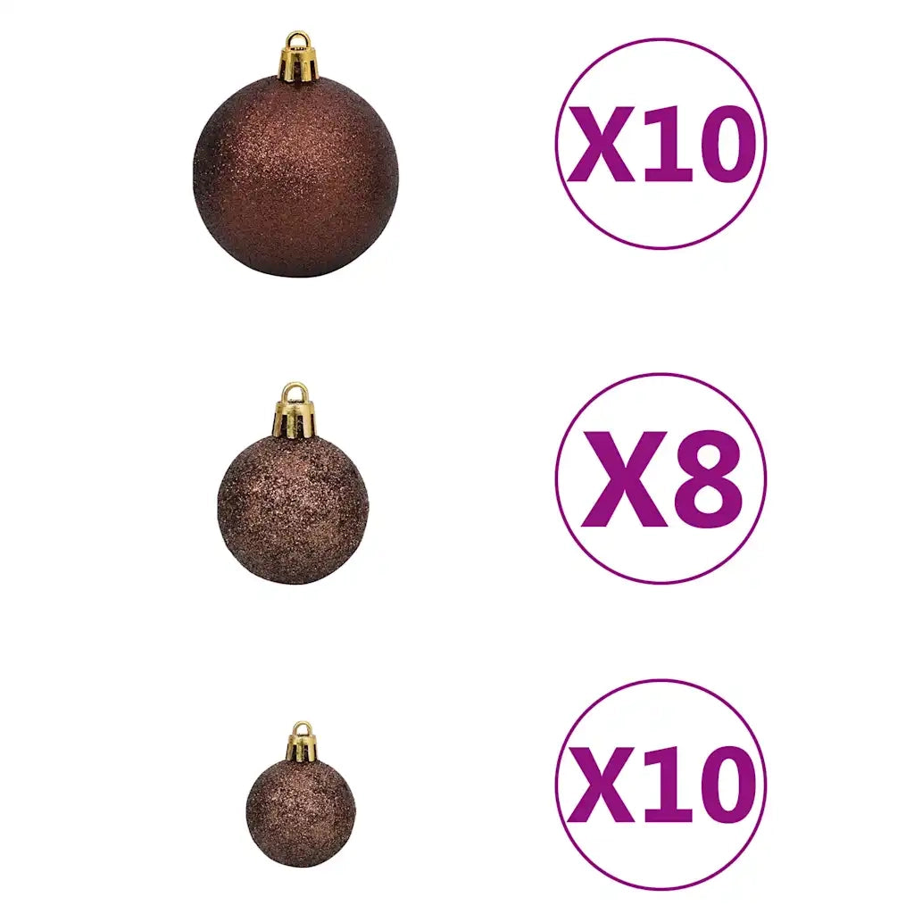 Albero di Natale Preilluminato con Palline 240 cm Verde 3077491