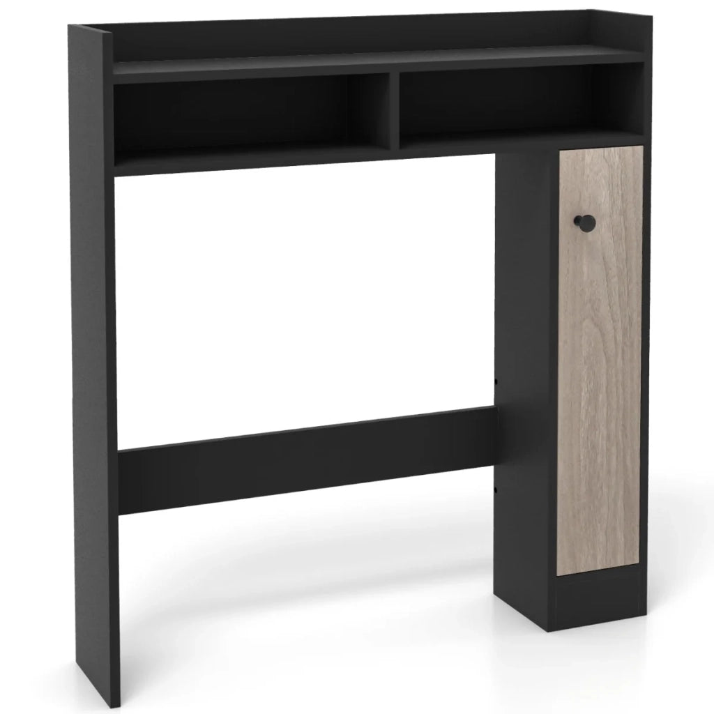 Mobiletto portaoggetti da bagno sopra il WC 88 x 18 x 100 cm design moderno ed elegante salvaspazio in MDF nero 20_0012766