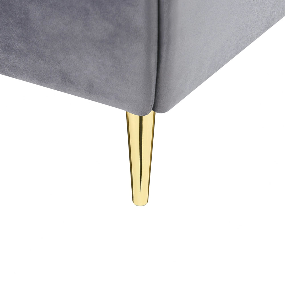 Letto matrimoniale in velluto grigio 180 x 200 cm design moderno