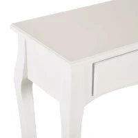 Mobiletto Tavolo Consolle da Ingresso Moderno con 2 Cassetti Casa Legno 100 × 33 × 75cm Bianco