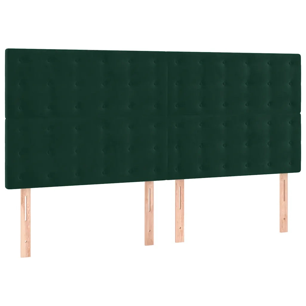 Giroletto a Molle con Materasso Verde Scuro 200x200 cm Velluto