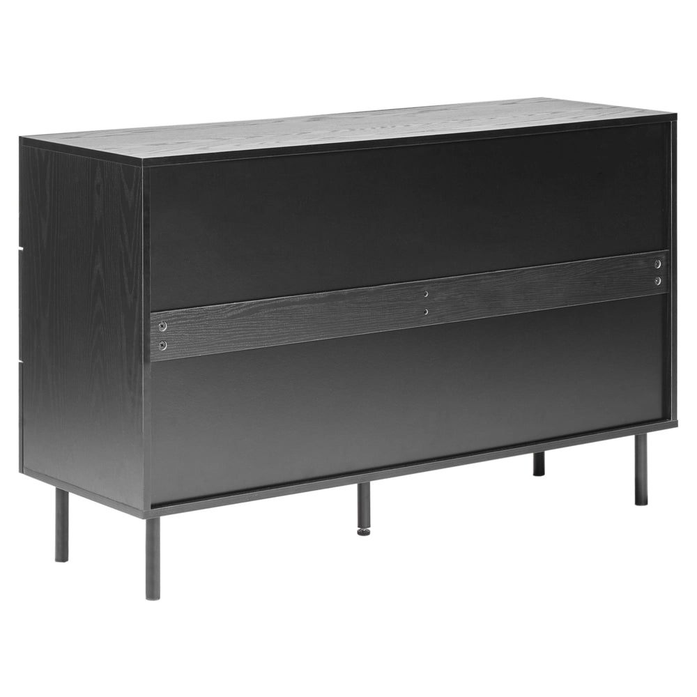 Cassettiera a 6 cassetti in truciolato nero MDF Moderna unità di archiviazione Soggiorno Camera da letto