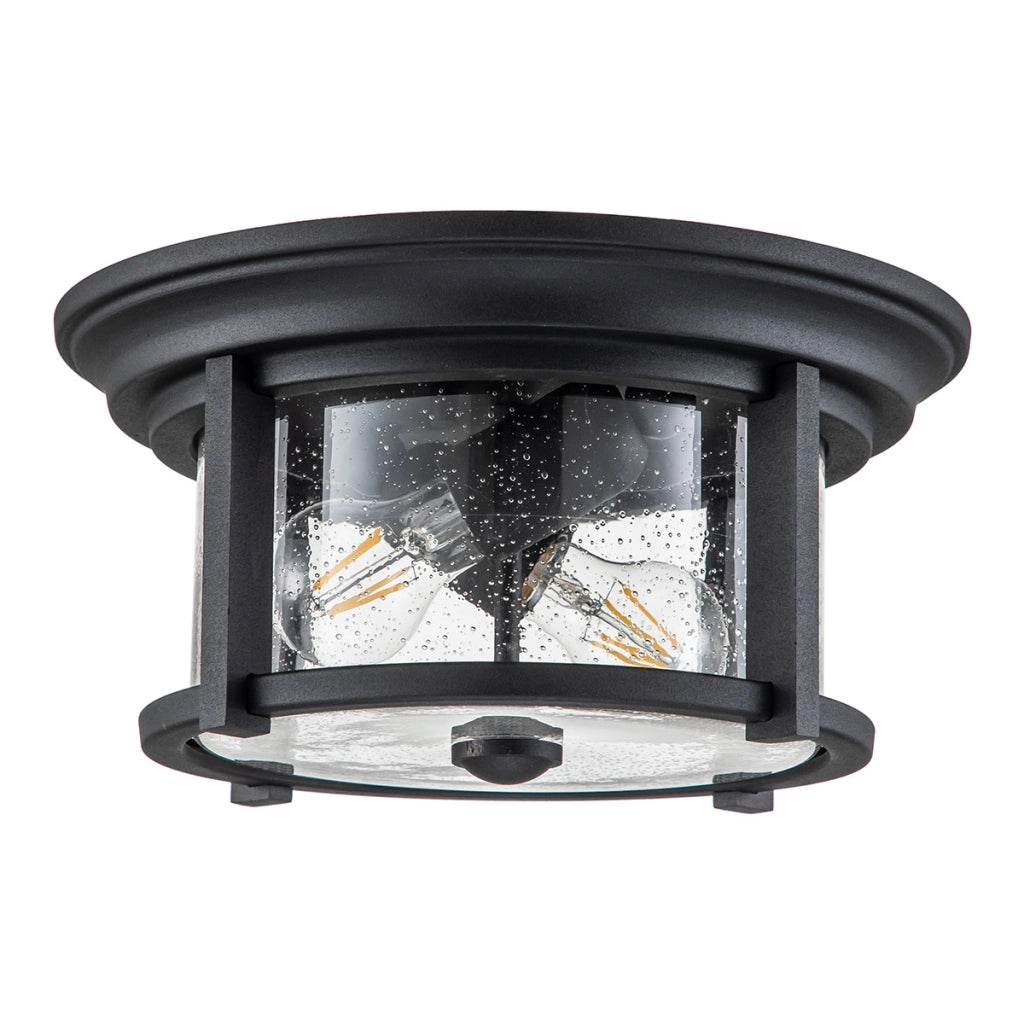 Plafoniera esterna Feiss Merrill E27 2x60W IP44 nera