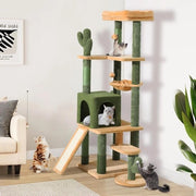 Cactus per gatti altezza 153 cm - Con set di spazzola autoigiocabile e palline da gioco - Palificati in sisal