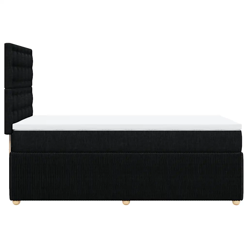 Giroletto a Molle con Materasso Nero 100x200 cm in Tessuto