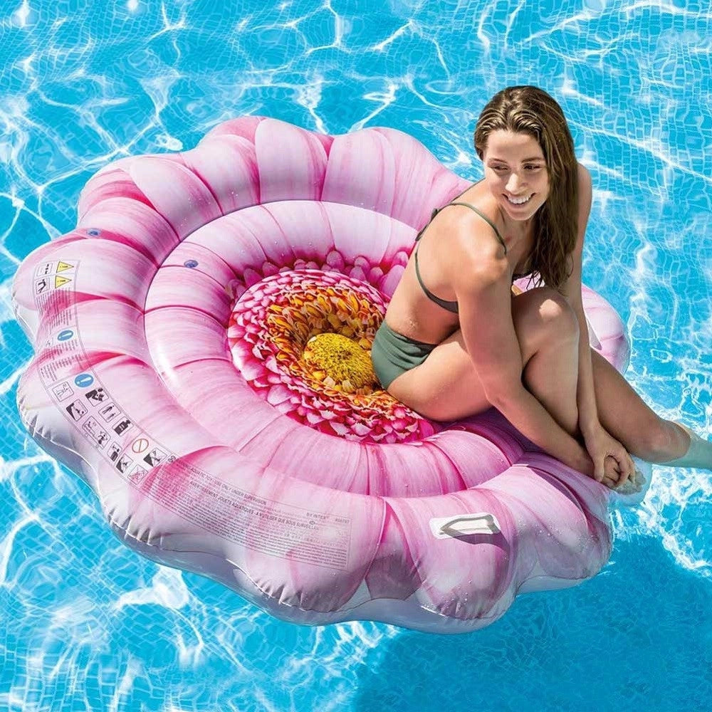 Trade Shop - Materassino Isola Gonfiabile Stampa Margherita Pvc Mare Piscina 142 X 142 Cm -