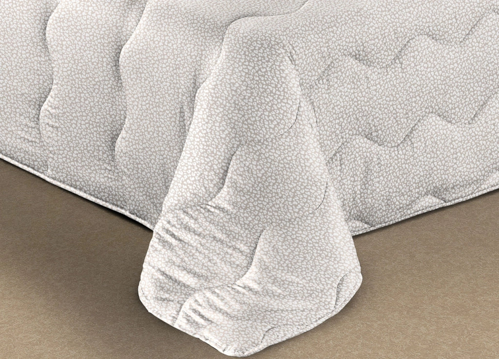 Trapunta Piumone Letto Invernale Imbottita 300gr Microfibra Scaldanotti Camilla - Piazza E Mezza - Beige