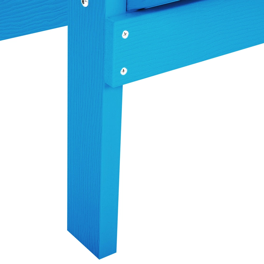 Sedia da giardino in plastica blu in legno resistente agli agenti atmosferici in stile moderno