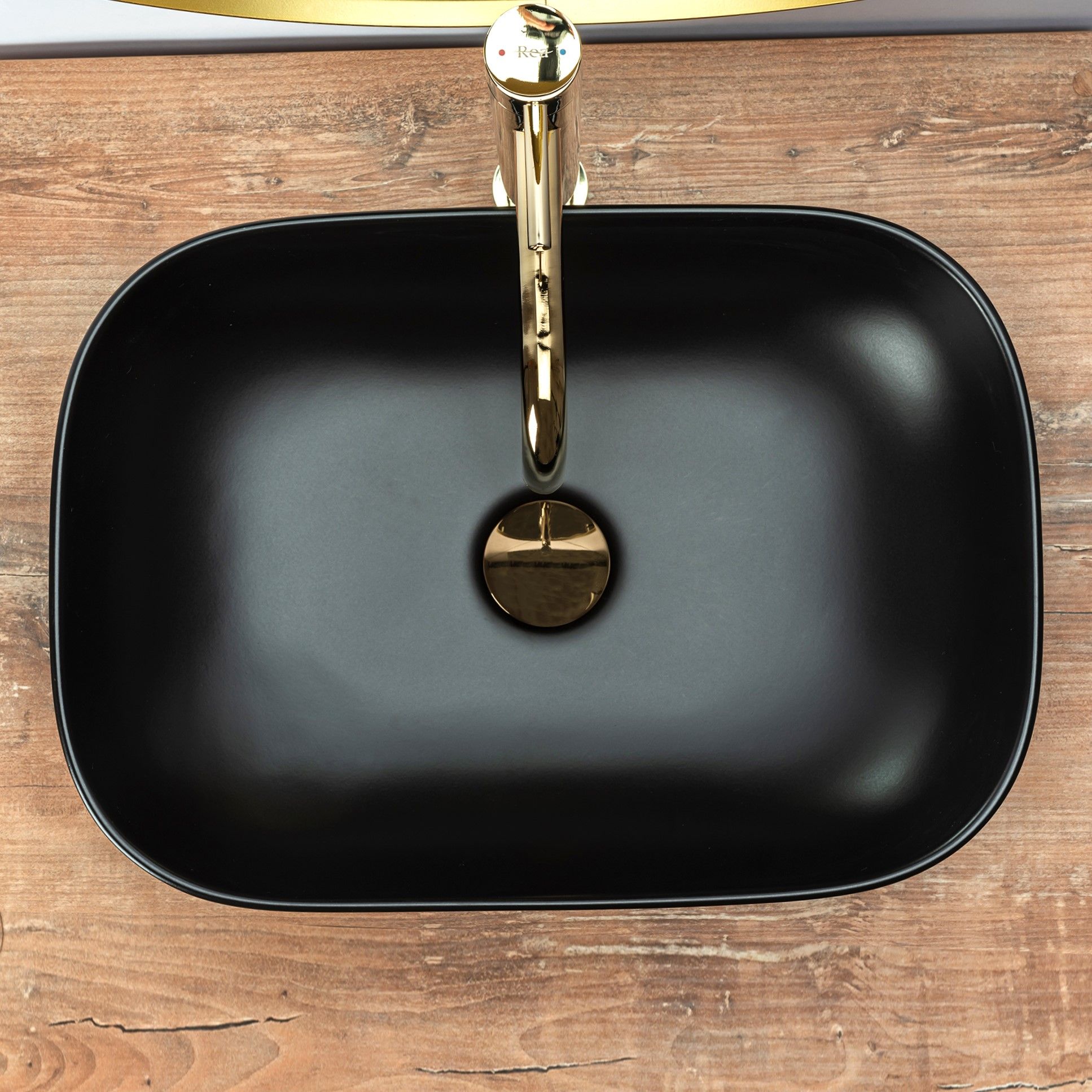 Lavabo Da Appoggio Rea Belinda Black Mat