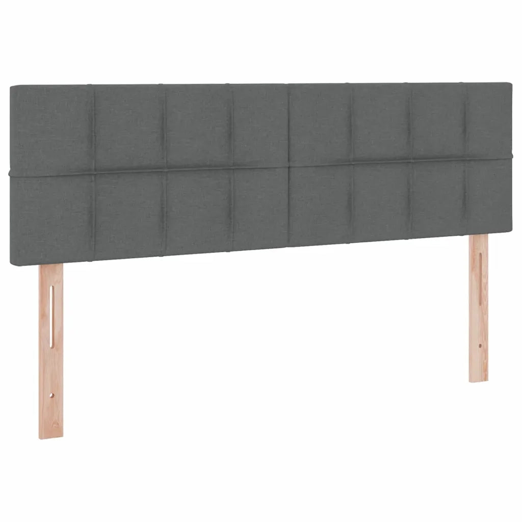 Letto con contenitore e LED Grigio scuro 140 x 190 cm Tessuto 3371143
