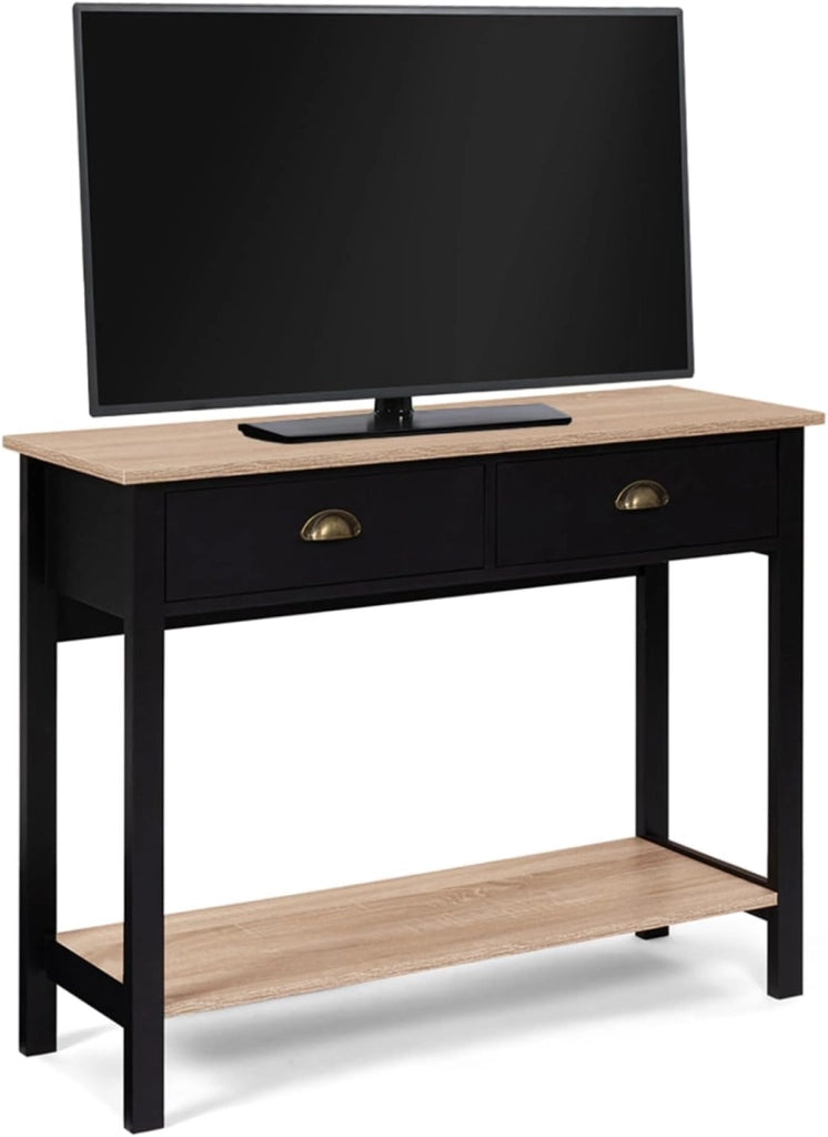 Console a 2 cassetti campagna ISIS 1 ripiano legno e nero