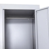 Armadietto 4 Ripiani 2 Porte Chiusura di Sicurezza Ufficio Garage Officina Acciaio Laminato a Freddo 38x46x180cm Grigio