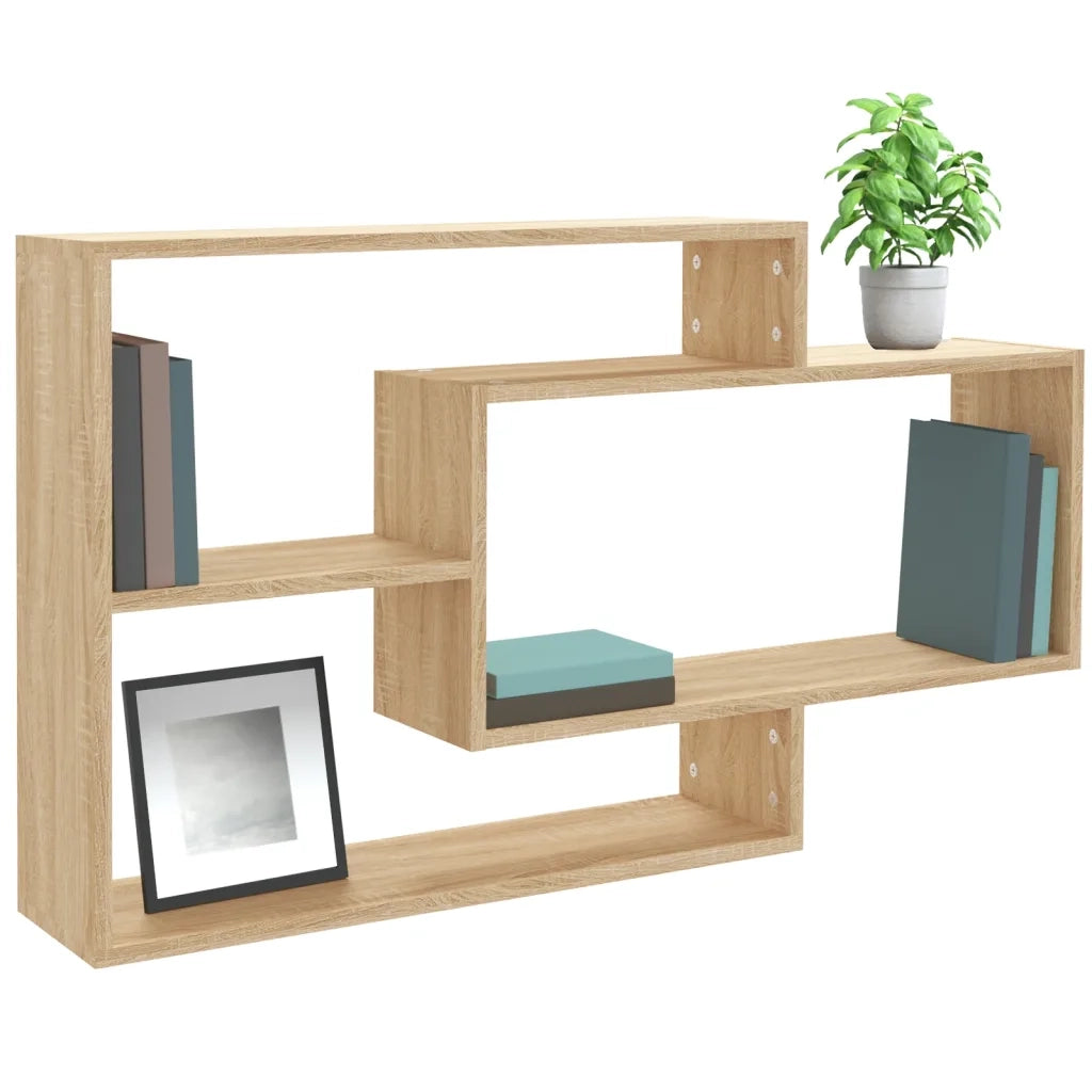 Mensole a Muro | Scaffale Parete | Ripiano a parete Rovere Sonoma 104x20x58,5cm in Legno Multistrato