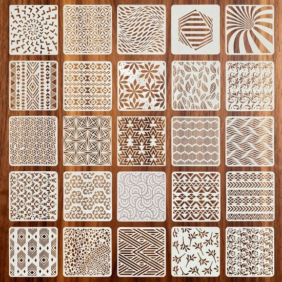 Schede per pittura 25 pezzi - Schede riutilizzabili - Schede per hobby - Schede per segni - 15 x 15 cm - Materiale PET resistente