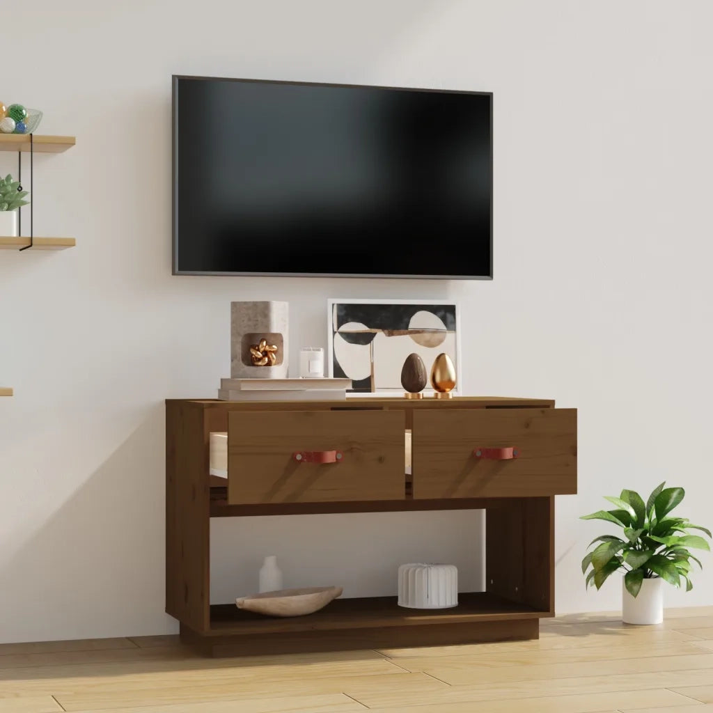 Mobile TV | Armadietto TV | Mobile Porta TV ambra 90x40x60 cm in Legno Massello di Pino