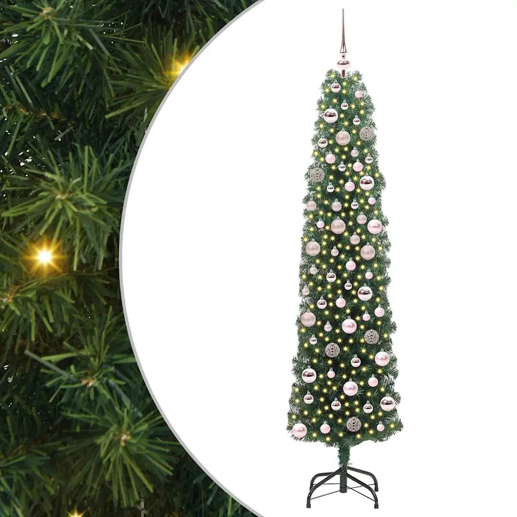 Albero di Natale | Decorazioni natalizie artificiale con 300 LED Verde 180 cm