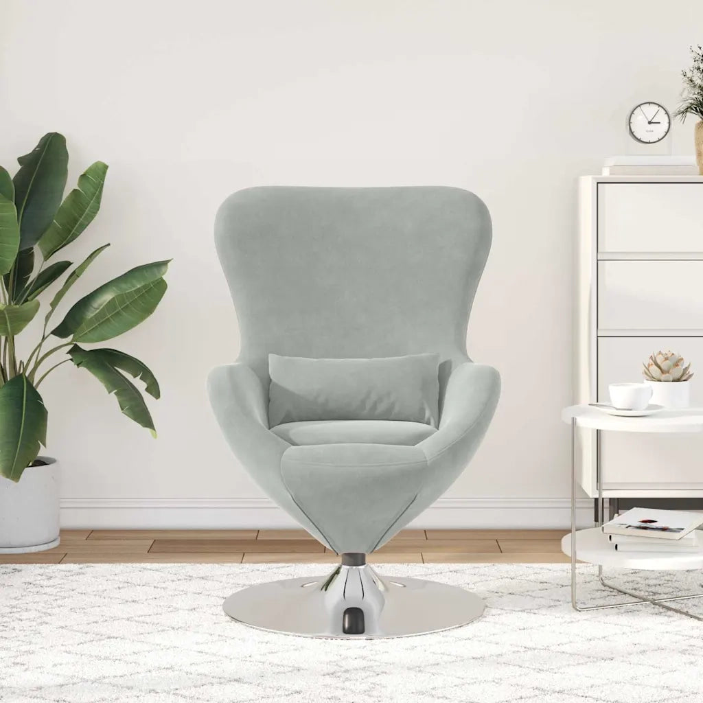 Poltrona uovo Grigio chiaro Velluto 42002724