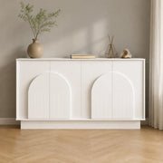 Sideboard bianco con 4 porte in MDF; 160 x 38 x 80 cm