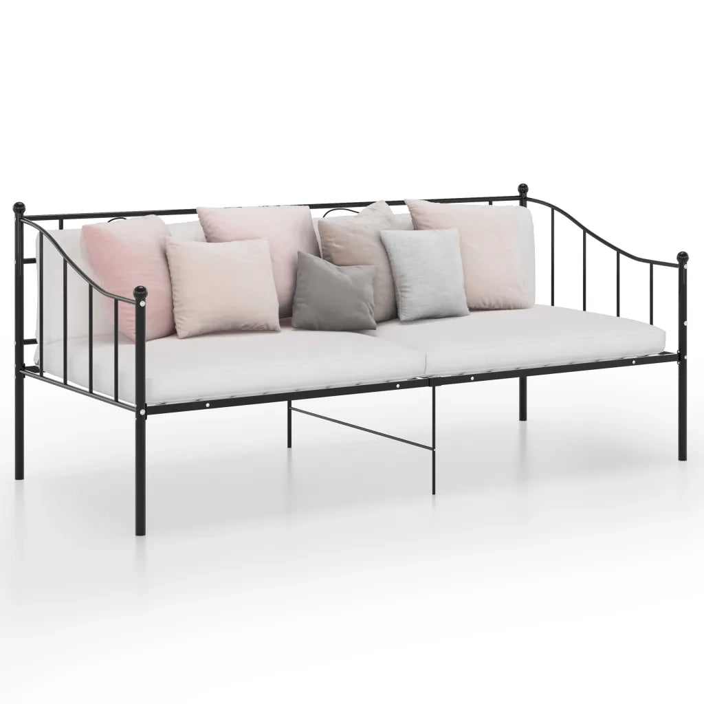 Divano Letto Telaio Nero in Metallo 90x200 cm 324773