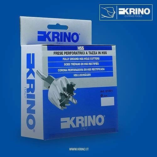 KRINO MM37 Fresa a Tazza in Acciaio HSS-G Diametro 37 mm con Gambo e Punta Pilota colore Nero