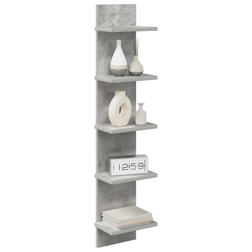Scaffale da parete 2 pz Grigio Cemento 22 x 15 x 100 cm 8012427