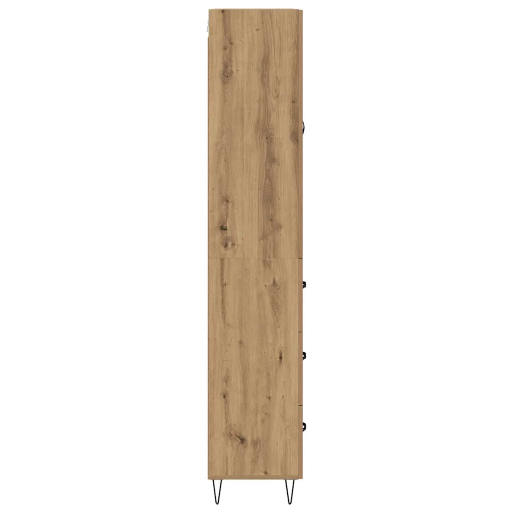 Credenza 2 pcs Rovere artigianale Legno ingegnerizzato e vetro 3416007