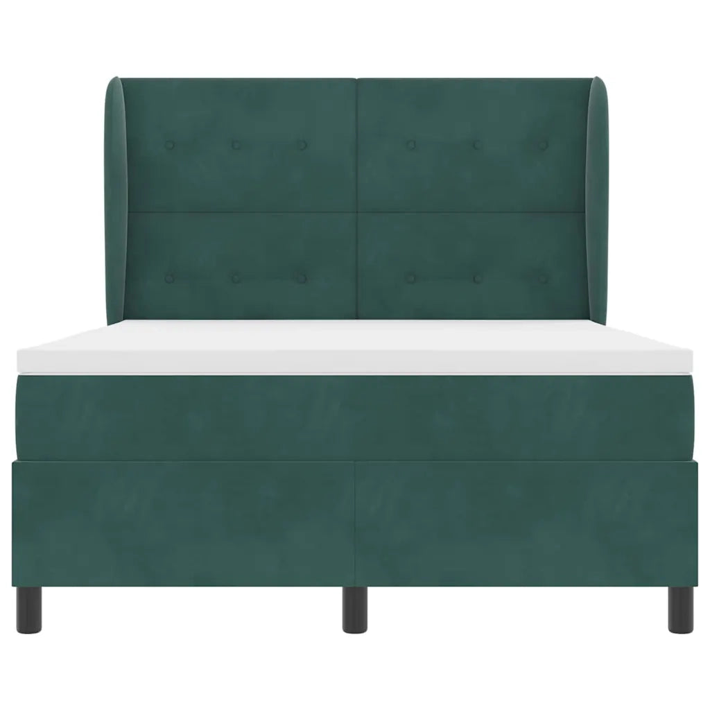 Letto a molle con materasso Verde Scuro 200 x 160 cm Velluto 3340937