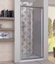 Porta Doccia Libro Due Ante Cristallo 5mm Trasparente h190cm Emma Trasparente 5mm,76/80 cm