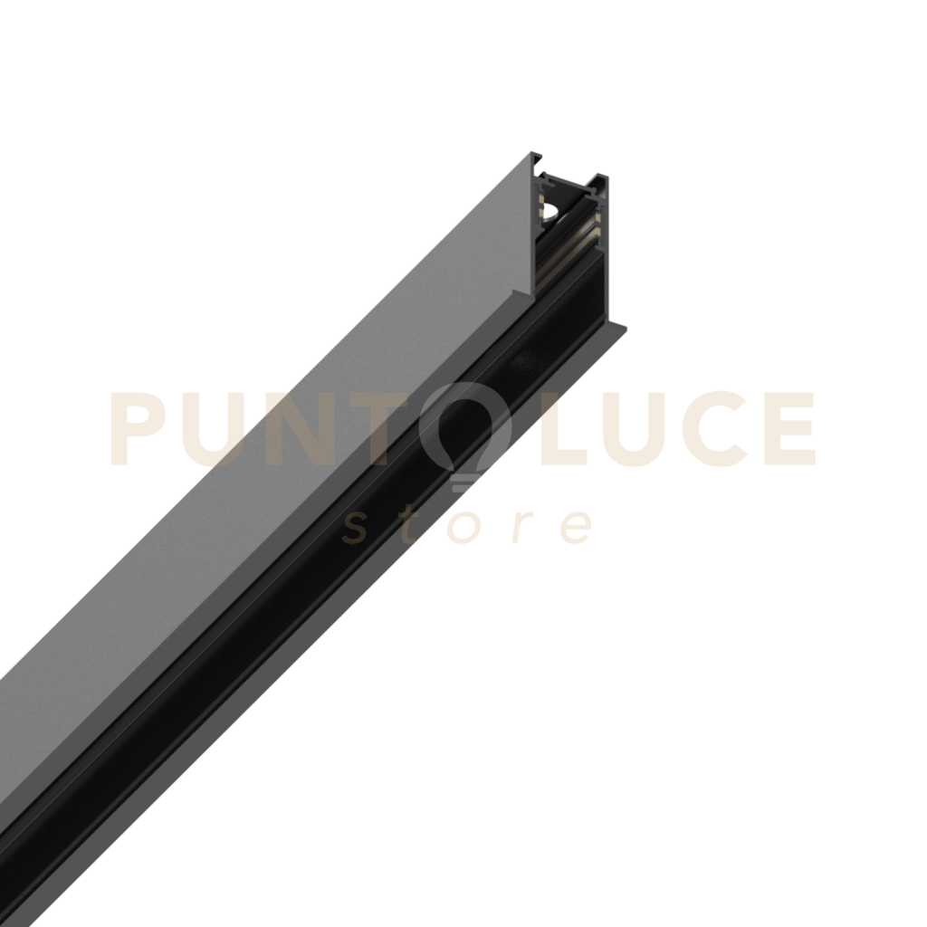 EGO RECESSED TRIM PROFILO SISTEMA LINEARE BINARIO NERO 200CM IN ALLUMINIO