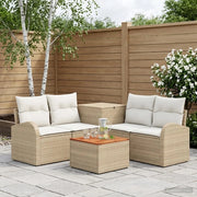 Set di divani 6 pz Beige e Bianco Crema 3447200