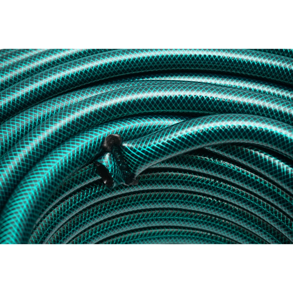 Tubo da giardino in PVC verde da 1/2 pollice (12,7 mm), barra PN8 con inserto tessile intrecciato, rotolo da 50 m