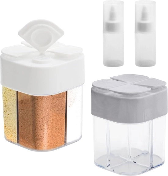 Strumento per tritare erbe trasparente 4 in 1 con coperchio in plastica, adatto per campeggio, barbecue e uscite fuori casa - articoli da campeggio
