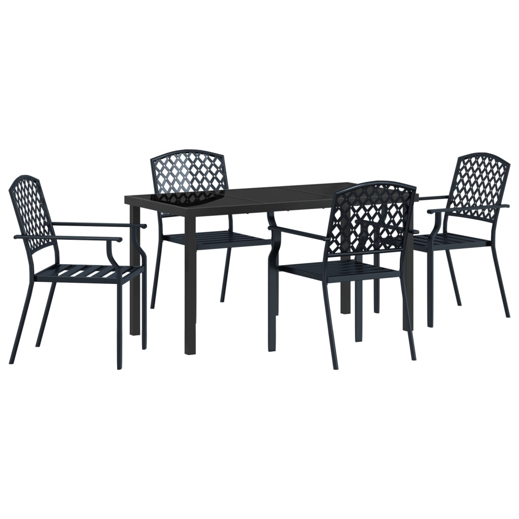 Set da Pranzo da Giardino in Acciaio Anthracite