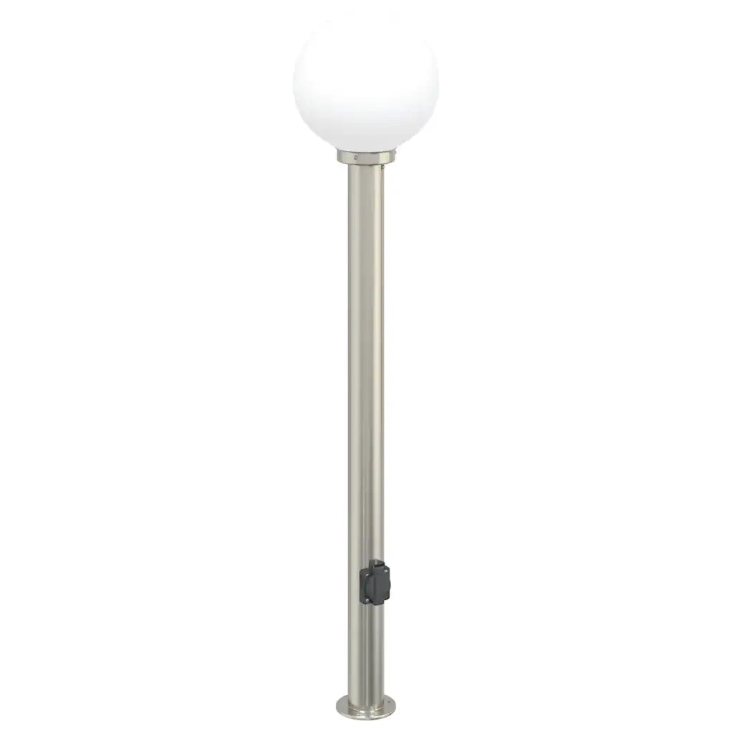 Lampioni a colonnina con presa elettrica 3 pz 120 cm Acciaio Inox IP44 4006106