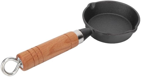 Piastra da Cucina Miniatura 10 cm - Piastra per Fondere - Maniglia in Legno - Accessori da Cucina - Prodotto di Qualità