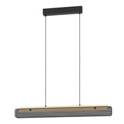 Sospensione Contemporanea Kokomo-Z Metallo Nero Legno 1 Luce Led 34W