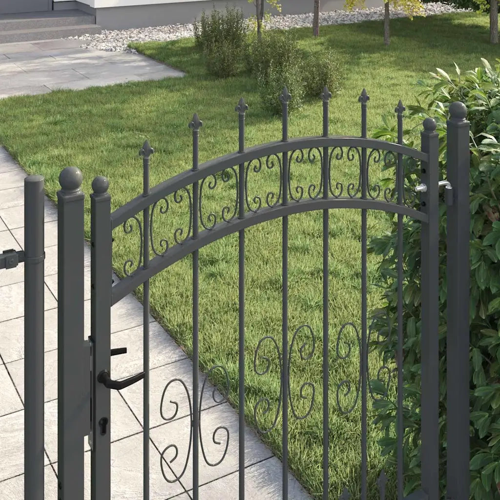 Cancello con Punta a Lancia KAMPEN 103 x 175 cm Acciaio Grigio