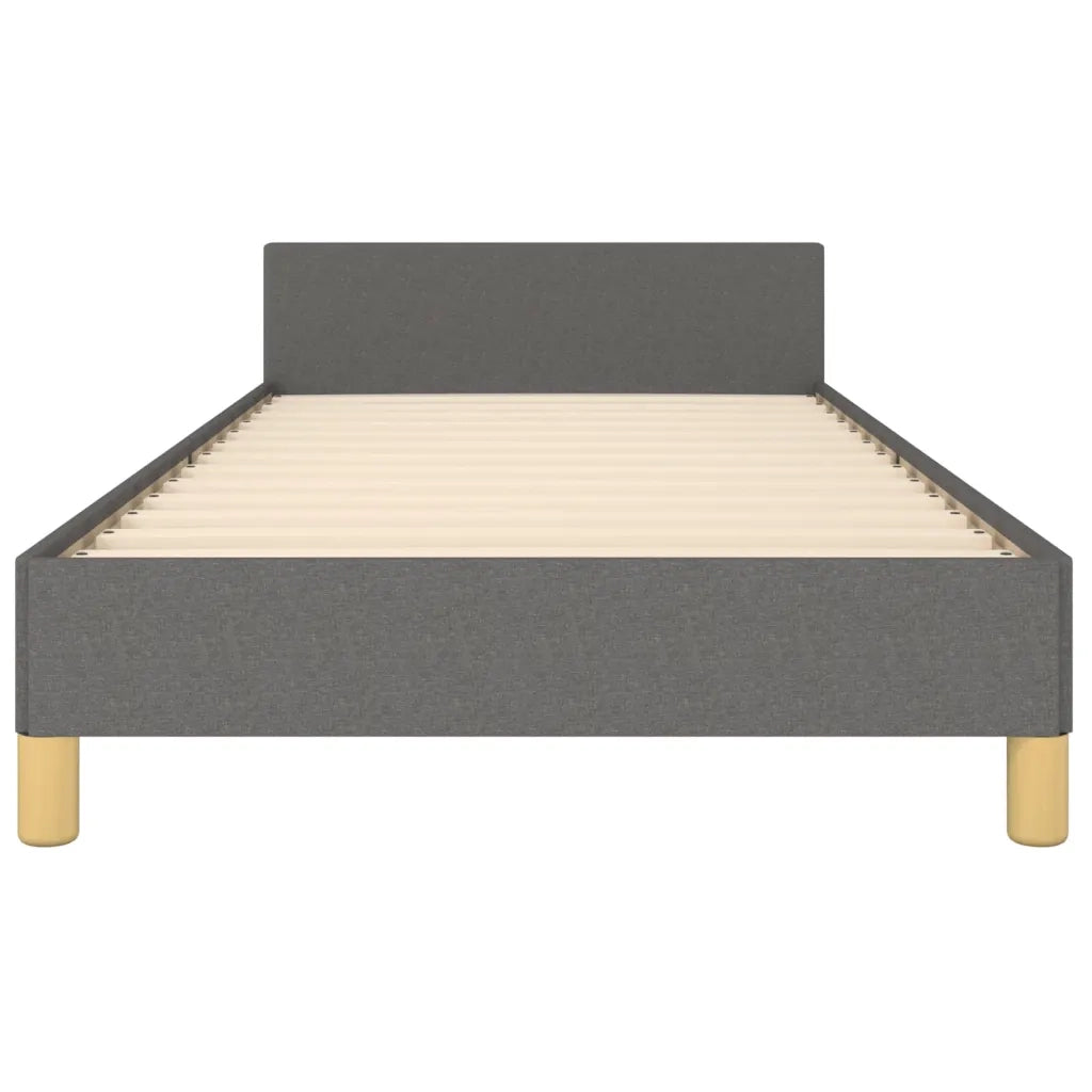 Giroletto con Testiera Grigio Scuro 90x200 cm in Tessuto