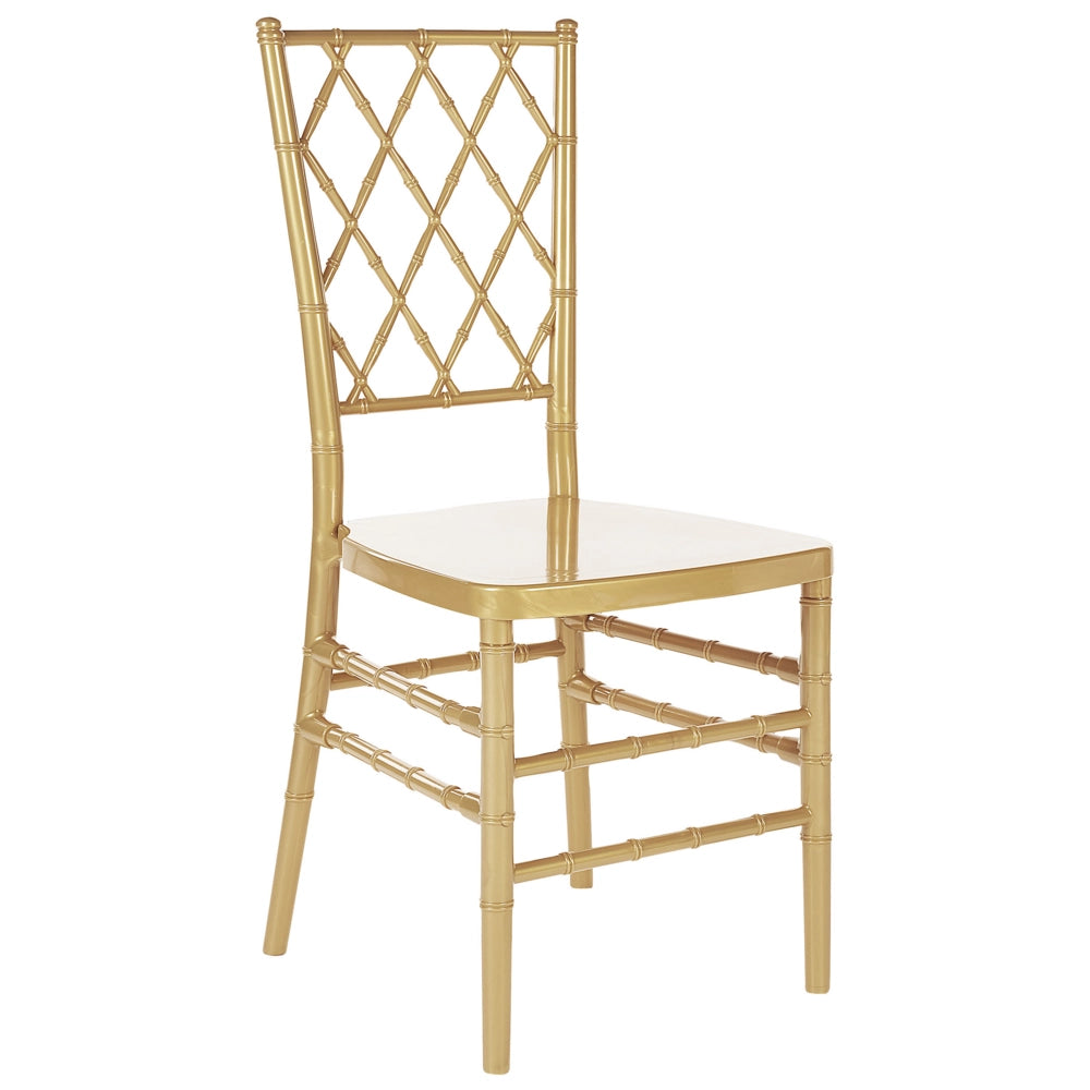 Set di 2 sedie da pranzo oro con schienale a doghe sintetico senza braccioli dal design moderno vintage