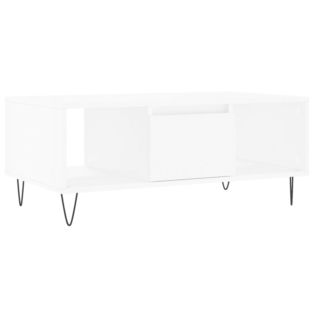 Tavolino da Salotto-Tavolino da soggiorno-Tavolo Bianco 90x50x36,5 cm in Legno Multistrato 463261