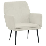 Poltrona | Sedia Relax Crema 62x79x79 cm Velluto