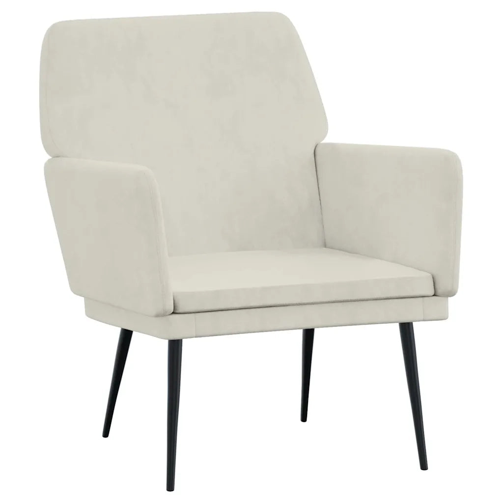 Poltrona | Sedia Relax Crema 62x79x79 cm Velluto