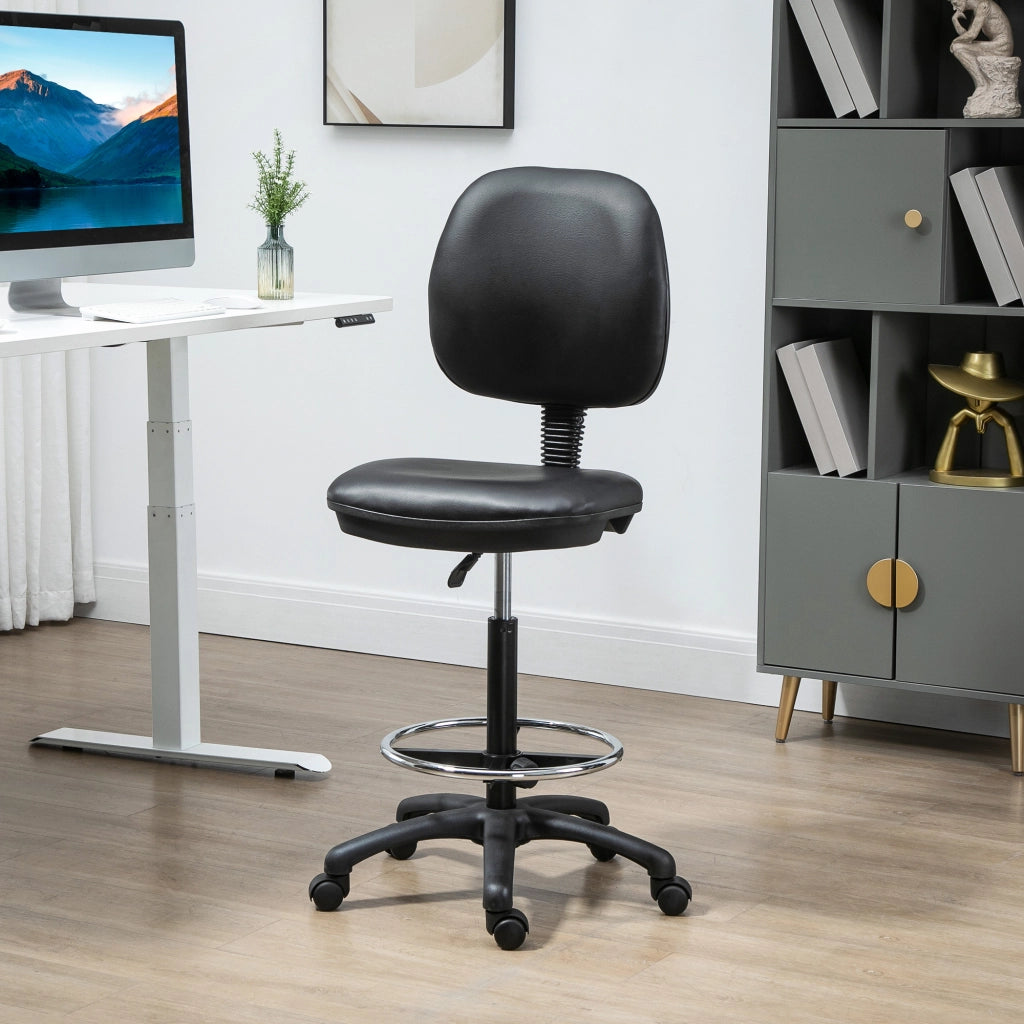 Sgabello Regolabile in Altezza con Schienale e Poggiapiedi ¨C zephmum ¨C 69-91 cm